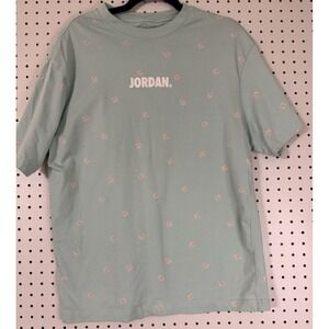 Nike Air Jordan Jump Man Logo AOP Aqua T-Shirt Men Large